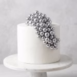 Set 50 Toppere Tort Bile Argintii 1 cm pentru Decoratiuni set 50 toppere tort bile argintii 1 cm decoratiuni petrecere lux argintiu metalizat