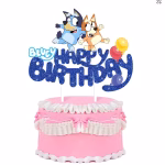 Topper Tort Happy Birthday Bluey si Surioara