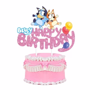 Topper Tort Happy Birthday Bluey si Surioara