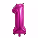 Balon Folie Cifra 1 Roz Fuchsia 80 cm