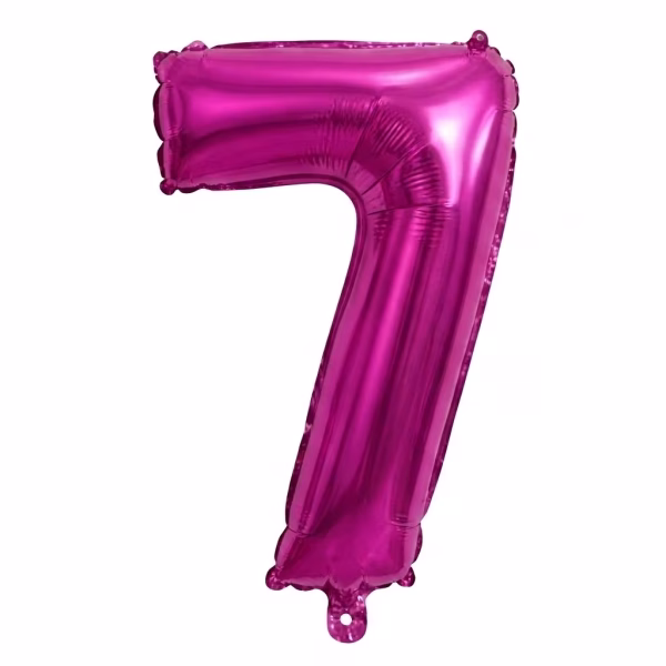 Balon Folie Cifra 7 Roz Fuchsia 80 cm