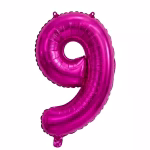 Balon Folie Cifra 9 Roz Fuchsia 80 cm