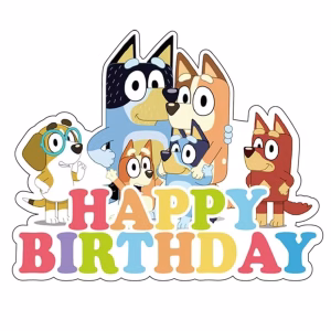 Topper Tort Happy Birthday Toata Familia Bluey