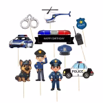 toppere tort politie set 11 toppere tort politie masini elicopter caine politist catuse figurina carton decoratiuni petrecere baieti actiune happy birthday