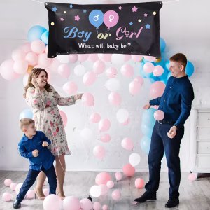 Set Gender Reveal Balloon Drop Bag, 24 Baloane 13 cm, Premium Moment surpriza creat cu un set gender reveal balloon drop bag pentru petrecere