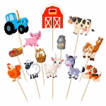 Set 13 Toppere Tort Ferma Animale, Tractor si Hambar
