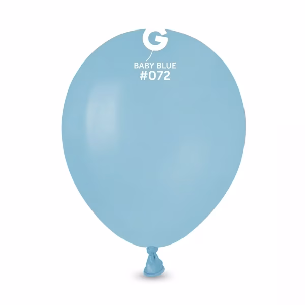 Balon din latex de culoare albastru deschis nuanta Baby Blue marca Gemar cod 072