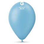 Set 100 Baloane Latex Baby Blue Balon din latex rotund pentru petreceri, dimensiune standard 26 cm (10 inch), nuanta baby blue (bleu pastel), cod culoare 072, produs de brandul italian Gemar.
