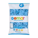 set 100 baloane latex bleu Balon din latex rotund pentru petreceri, dimensiune standard 26 cm (10 inch), nuanta bleu pastel (baby blue), cod culoare 009, produs de brandul italian Gemar.