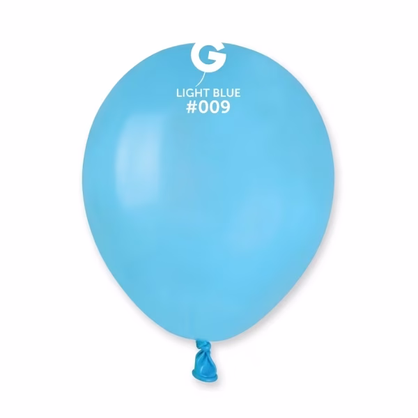 Set 100 Baloane Latex Gemar Bleu 13cm Balon din latex rotund, de dimensiune mica (13 cm), in culoarea bleu deschis (light blue), marca Gemar cod 009.