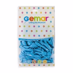 Set 100 Baloane Latex Gemar Bleu 13cm Balon din latex rotund, de dimensiune mica (13 cm), in culoarea bleu deschis (light blue), marca Gemar cod 009.