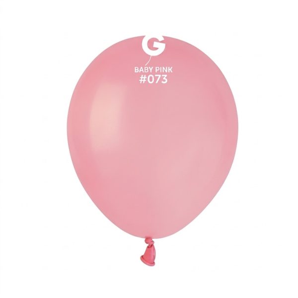 Set 100 Baloane Latex Gemar Roz Balon din latex rotund, de dimensiune mica (13 cm), in culoarea roz deschis (baby pink), marca Gemar cod 073.