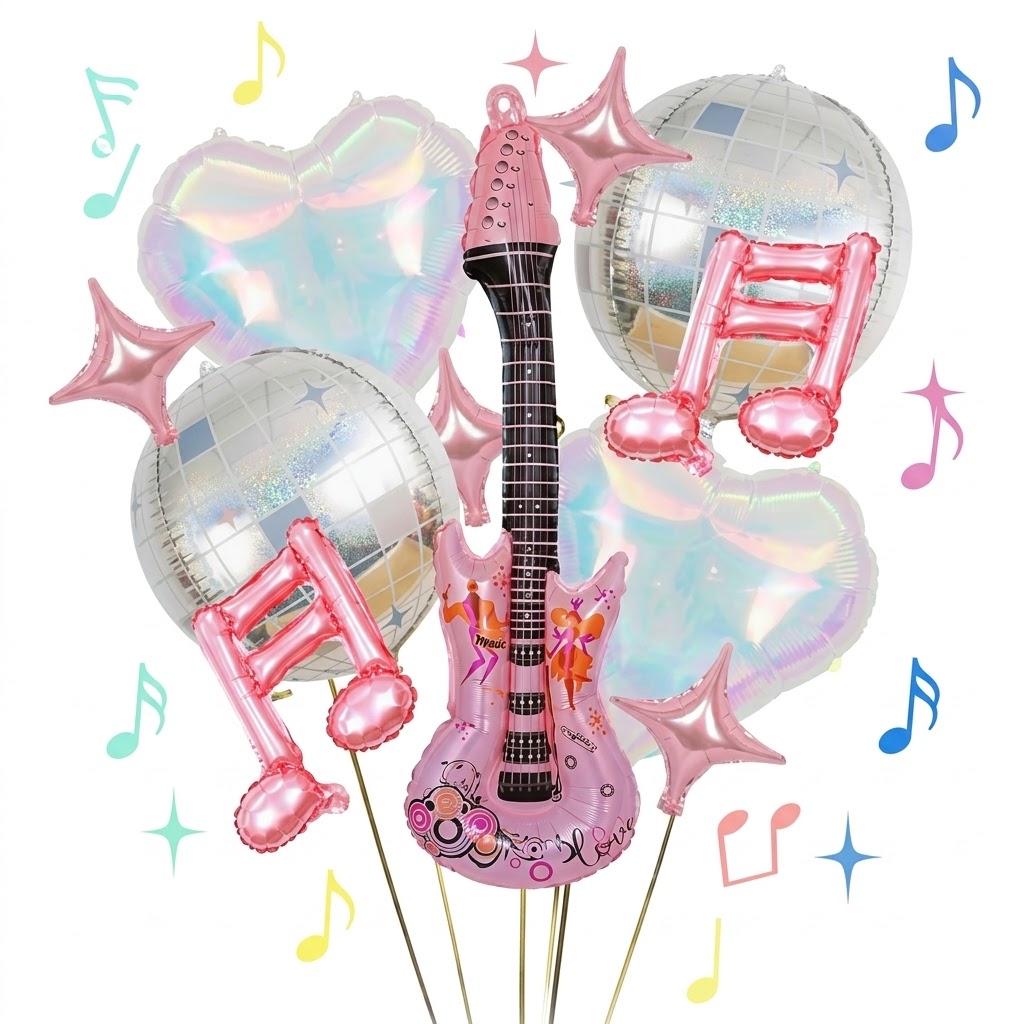 Set 11 Baloane K-POP Demon Hunters Roz - Tematica Muzica & Disco set 11 baloane k-pop demon hunters roz tematica muzica