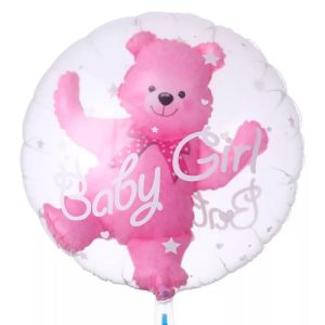 BALON FOLIE BABY GIRL CU URSULET 60 CM