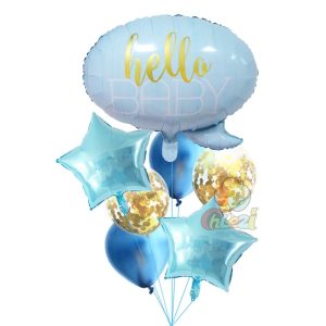 SET 7 BALOANE - HELLO BABY BLEU