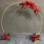 Arcada Metalica Semi-Rotunda Baloane Auriu Premium 315x240 cm - imagine 2