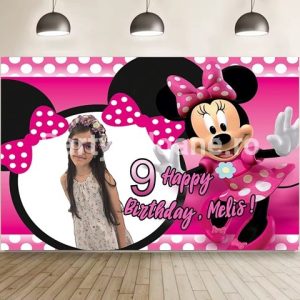 BACKGROUND PERSONALIZAT MINNIE MOUSE CU POZA SI TEXT