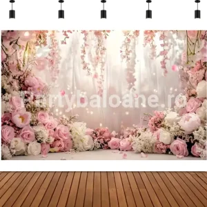 BACKGROUND TEXTIL PENTRU ARANJAMENT ARCADA FLORI ROZ - COD 479B