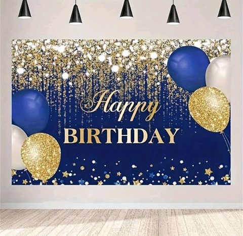 BACKGROUND TEXTIL PENTRU ARANJAMENT ARCADA HAPPY BIRTHDAY COD 271