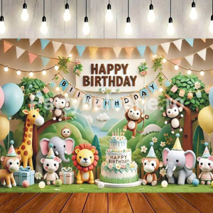 BACKGROUND TEXTIL PENTRU ARANJAMENT ARCADA HAPPY BIRTHDAY - COD 547