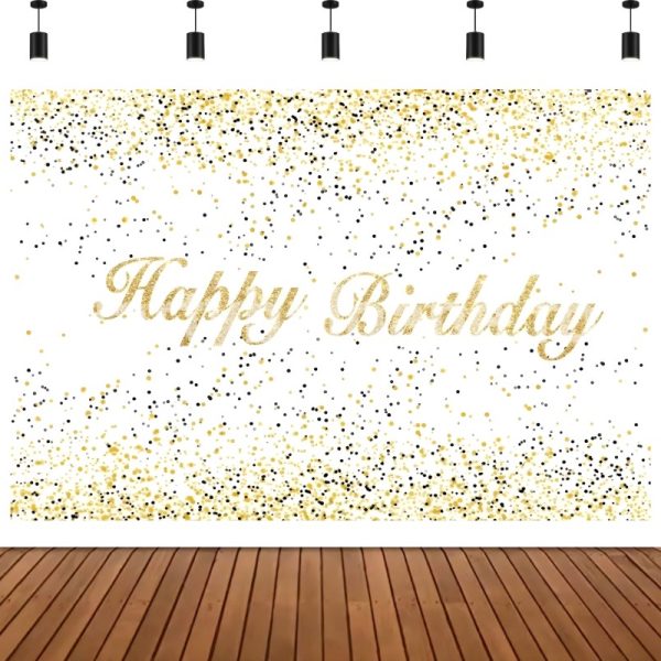 Background Textil Happy Birthday pentru Arcadă – Fundal Decorativ Reutilizabil 210x130 cm (Cod 564B)
