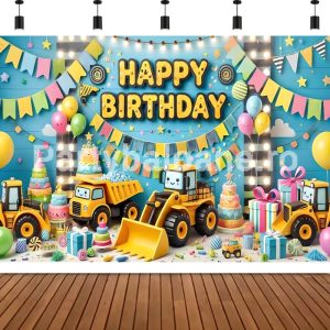 BACKGROUND TEXTIL PENTRU ARANJAMENT ARCADA - HAPPY BIRTHDAY