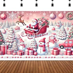 BACKGROUND TEXTIL PENTRU ARANJAMENT ARCADA - MOS CRACIUN COD 596B