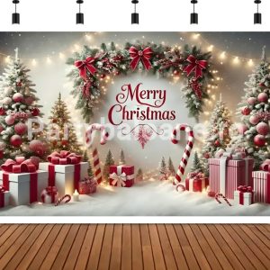 BACKGROUND TEXTIL PENTRU ARANJAMENT ARCADA - MOS CRACIUN COD 597B