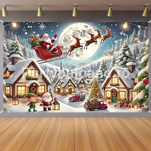 BACKGROUND TEXTIL PENTRU ARANJAMENT ARCADA - MOS CRACIUN COD 598B