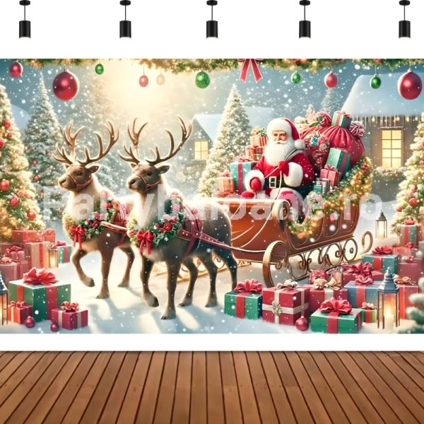 BACKGROUND TEXTIL PENTRU ARANJAMENT ARCADA - MOS CRACIUN COD 600B