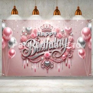 BACKGROUND TEXTIL PENTRU ARANJAMENT HAPPY BIRTHDAY - COD 386B