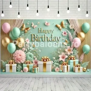 BACKGROUND TEXTIL PENTRU ARANJAMENT HAPPY BIRTHDAY - COD 441B