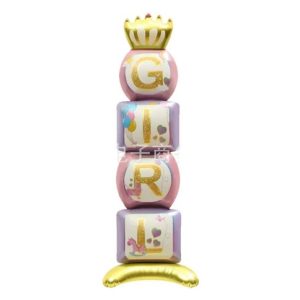 BALON FOLIE AIRWALKER GIRL CU CORONITA 115 CM
