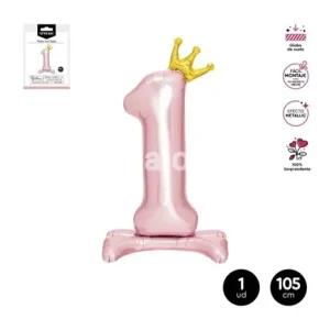 BALON FOLIE CIFRA 1 BABY ROZ – 105 CM