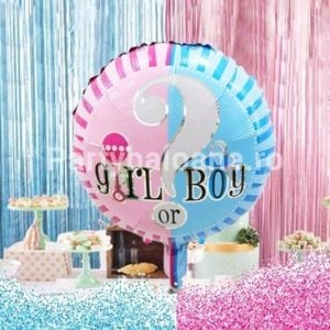 BALON FOLIE ROTUND - GENDER REVEAL BOY OR GIRL 45 CM