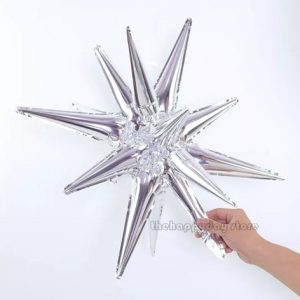 BALON FOLIE STEA 3D ARGINTIE - 45 CM