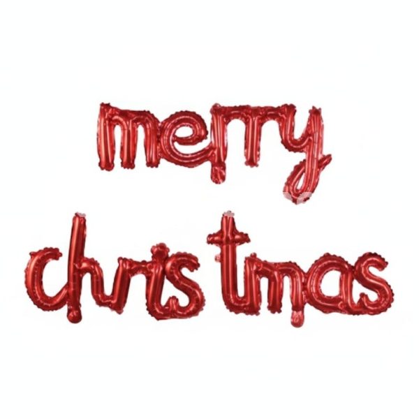 BANNER BALOANE MERRY CHRISTMAS ROSU