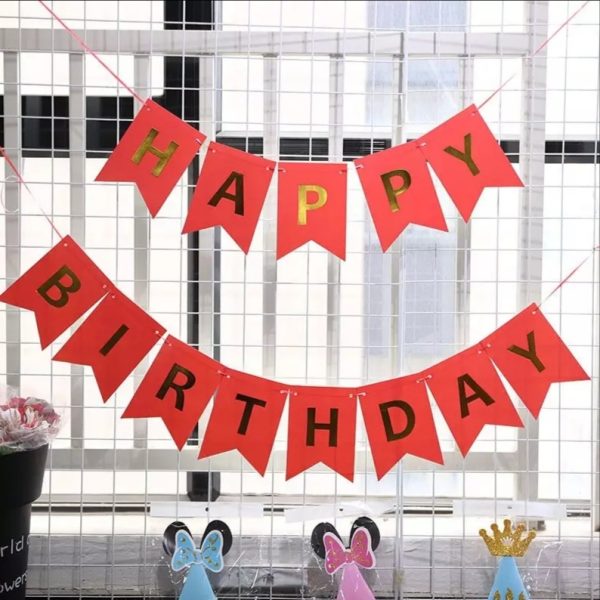BANNER HAPPY BIRTHDAY ROSU