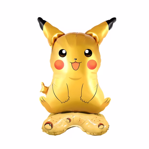 Balon Folie Pokemon Pikachu 3D (Sta Singur) 58x40 cm Un balon din folie metalizata sub forma de figurina 3D reprezentandu-l pe Pikachu din Pokemon. Balonul este galben si are o baza speciala la baza picioarelor