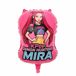 Balon Folie Roz Kpop Demon Hunters Mira Balon din folie metalizata roz magenta cu personajul Mira din Kpop Demon Hunters