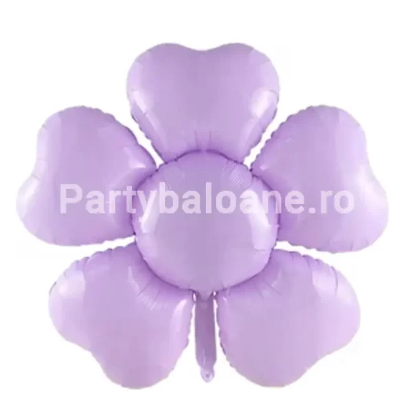 Balon din Folie în Formă de Margaretă Mov – Dimensiune Gigant 98x94 cm