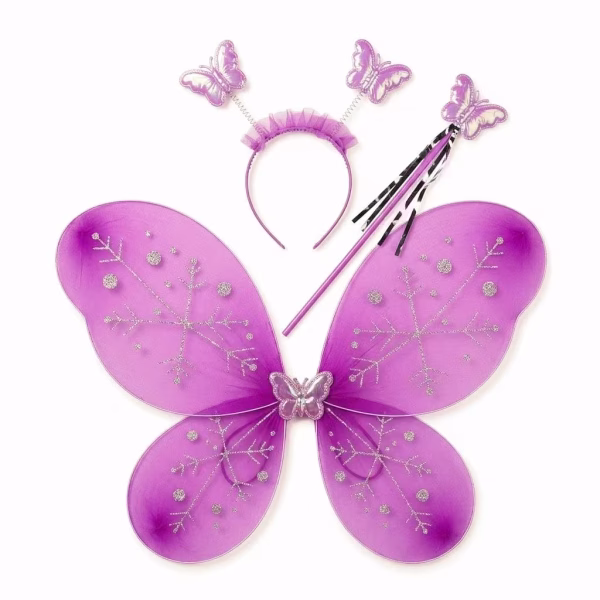 Costum Fluturaș Mov (Violet Purpuriu) pentru Copii - Set 3 Piese Un costum de fluturas pentru fete