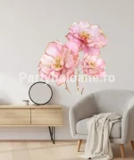 FLORI ROZ STICKER DECORATIV PENTRU PERETE - COD 478B