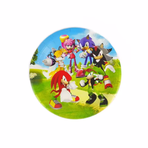 Farfurii Desert Sonic – Set 10 Bucăți Carton 18 cm (Decor Petrecere) O farfurie rotundă din carton pentru desert