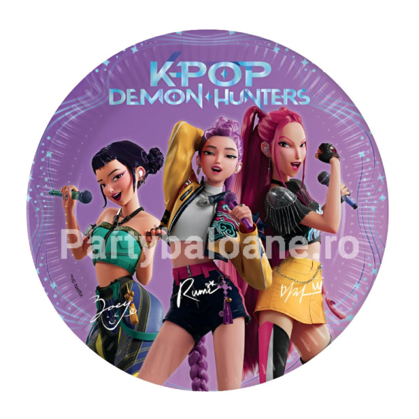 Farfurii Party K-Pop 20cm Set 8 Buc Decor Tematic Petrecere Set 8 farfurii party K-Pop de 20 cm din carton pentru petreceri tematice si aniversari adolescenti