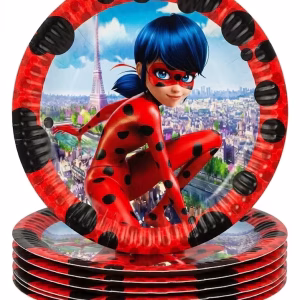 Farfurii Party Miraculous (Set 10 buc) - Decor Masă 18cm Ladybug Set de 10 farfurii party din carton tematice Miraculous