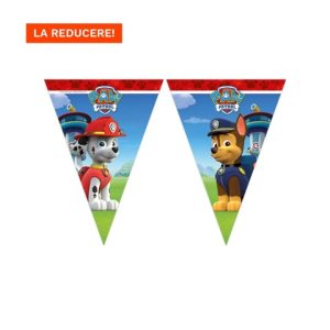 Ghirlandă Stegulețe Patrula Cățelușilor (2m) - Decor Petrecere Paw Patrol Ghirlanda cu 10 stegulete Patrula Catelusilor Paw Patrol lungime 2 metri din plastic pentru decor petrecere copii.