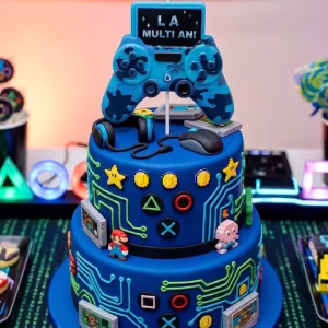 Lumânare Tort Gaming Manetă Consolă (10x9 cm) Decor Petrecere Băieți Lumanare pentru tort gigant in forma de maneta de consola gaming