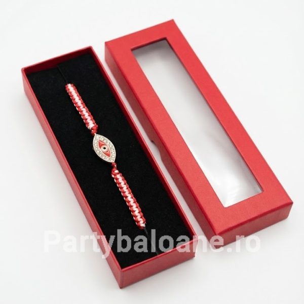 Mărțișor Premium Brățară în Cutie Cadou - Modele Norocoase 1 Martie Model 39 Martisor premium bratara cu perle si talismane norocoase in cutie rosie cadou 1 martie
