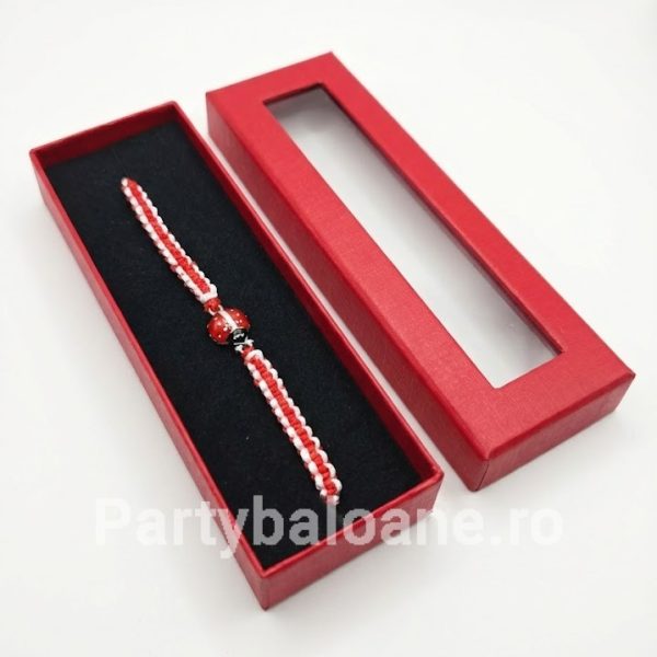 Mărțișor Premium Brățară în Cutie Cadou - Modele Norocoase 1 Martie Model 41 Martisor premium bratara cu perle si talismane norocoase in cutie rosie cadou 1 martie